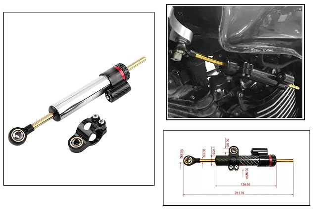 Steering Damper Stabilizer, Professional High Strength High Steering Shock Stabilizer Durable for Motorcycle Modification