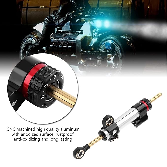 Steering Damper Stabilizer, Professional High Strength High Steering Shock Stabilizer Durable for Motorcycle Modification