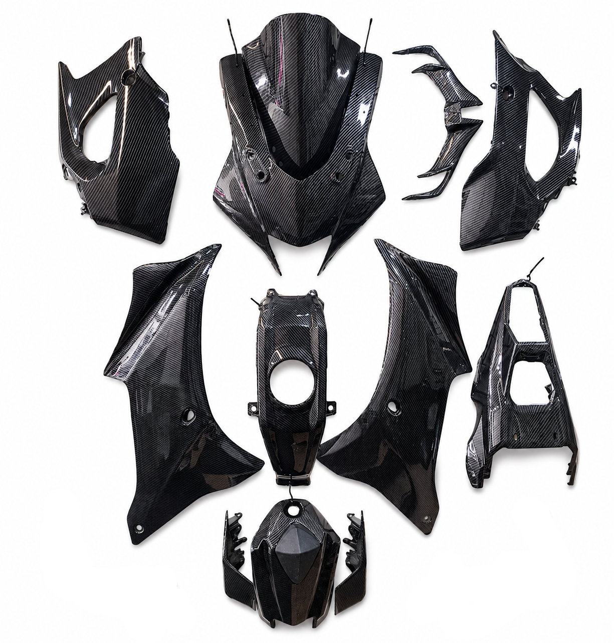 Yamaha R15 V4 Full Carbon Fiber Kit – 12 Pcs Hydro Dipped Set