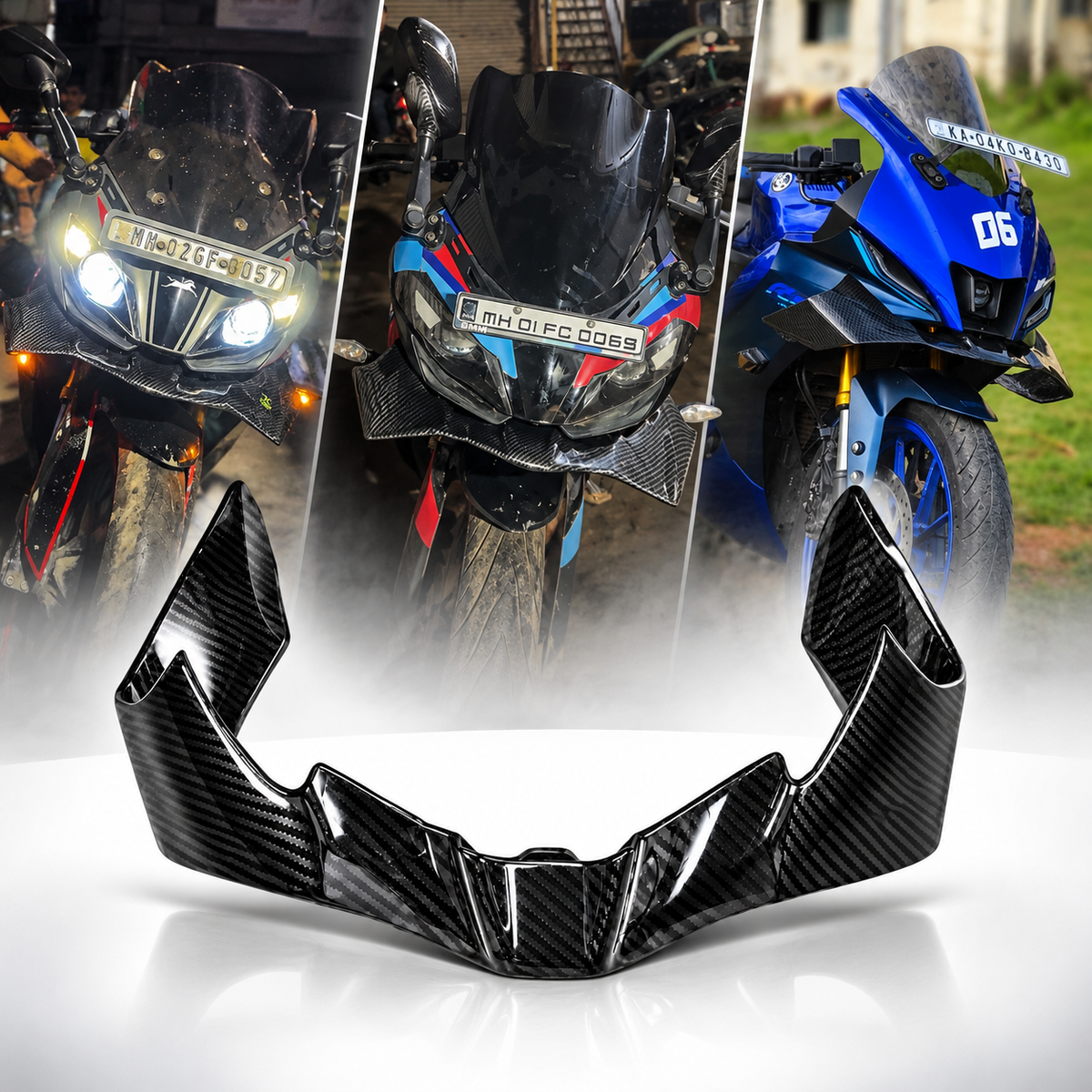 MotoGP Universal Winglet for R15 V3/V4, RR310 & G310RR – Carbon Fibre/Glossy Black/Unpainted