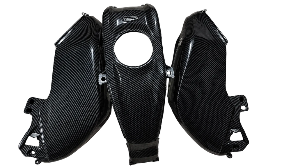 Tank Panel Set for Yamaha R15 V4 / R15M – Carbon Fibre Hydro Dipped 3 Pcs