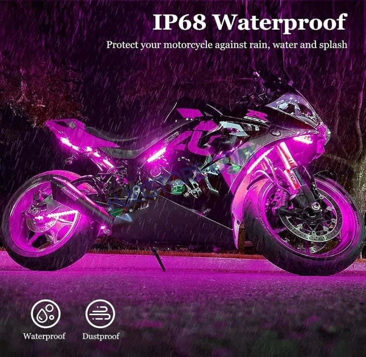 HJG RGB Motorcycle Ambient Light Kit (6 Pcs) | App Controlled | Waterproof