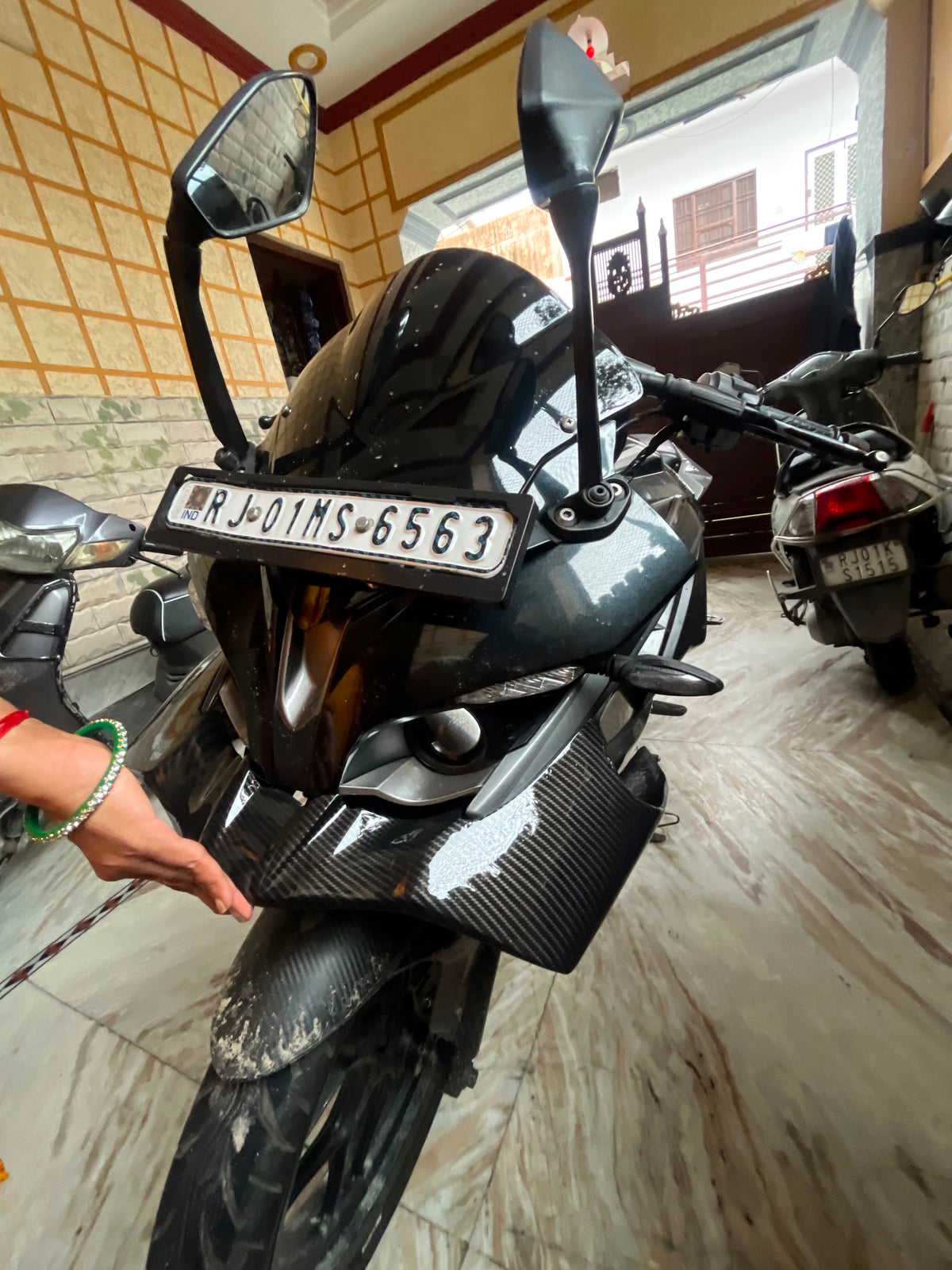 S1000RR Style Winglet for Bajaj Pulsar RS 200 – Carbon Fibre Hydro Dipped