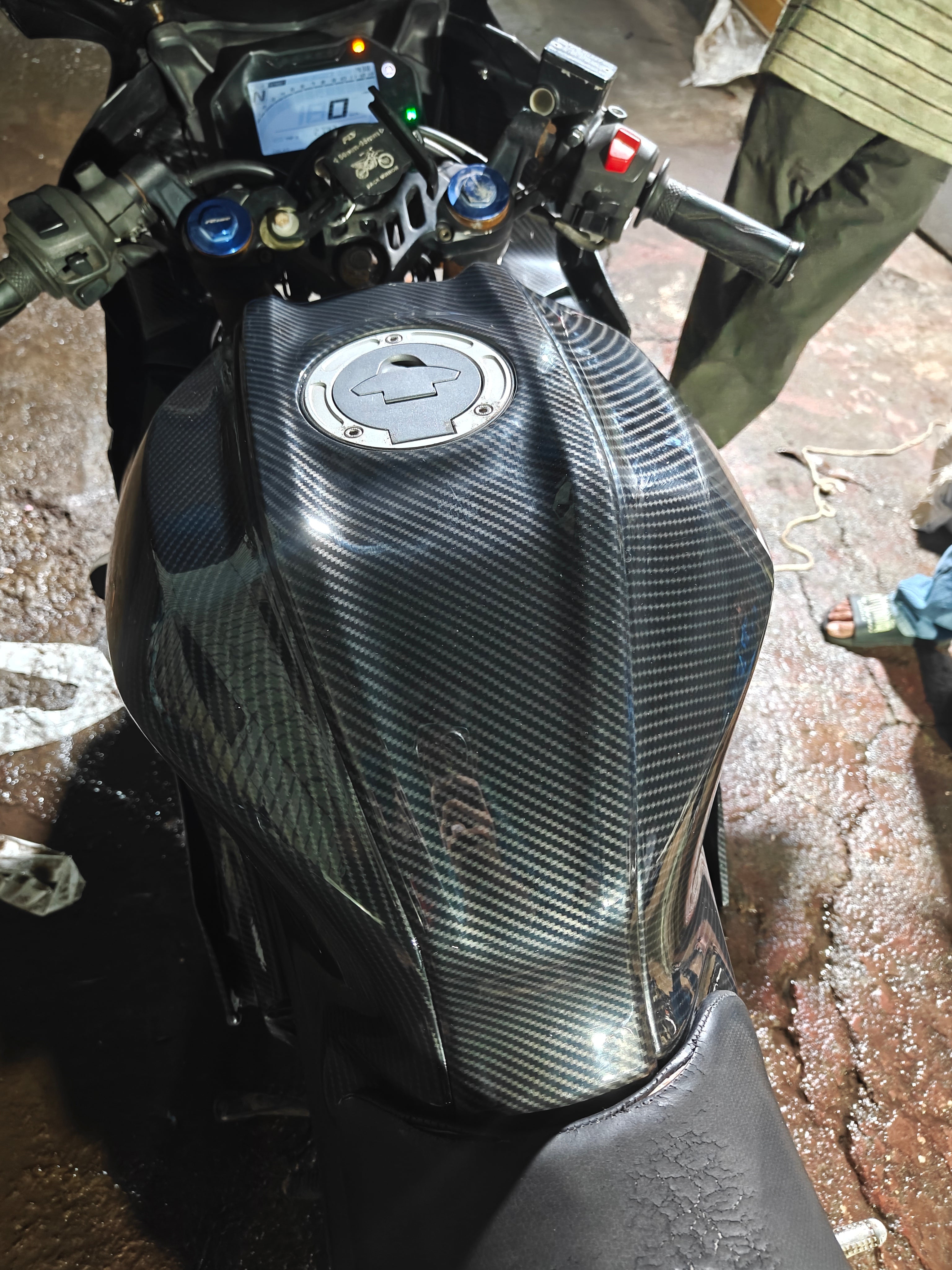 Tank Panel Set for Yamaha R15 V4 / R15M – Carbon Fibre Hydro Dipped 3 Pcs