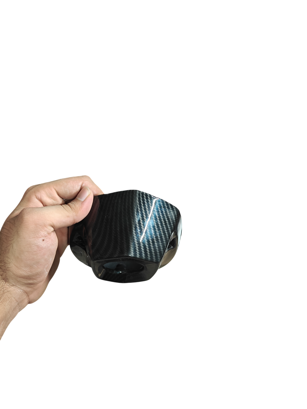 Small Silencer Cover for Yamaha R15 V3 – Carbon Fibre Hydro Dipped