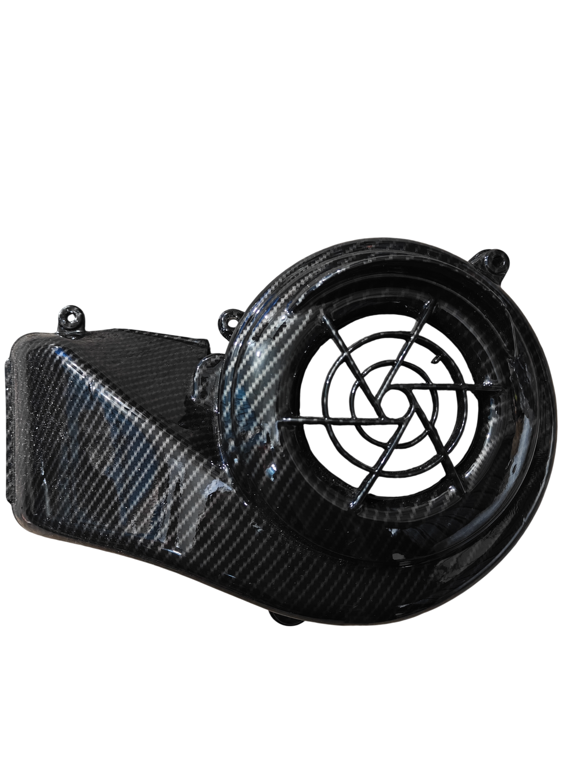 Radiator Fan Cover for Aprilia SR 125/150/160, Storm 125 & SXR 125/160 – Carbon Fibre Hydro Dipped
