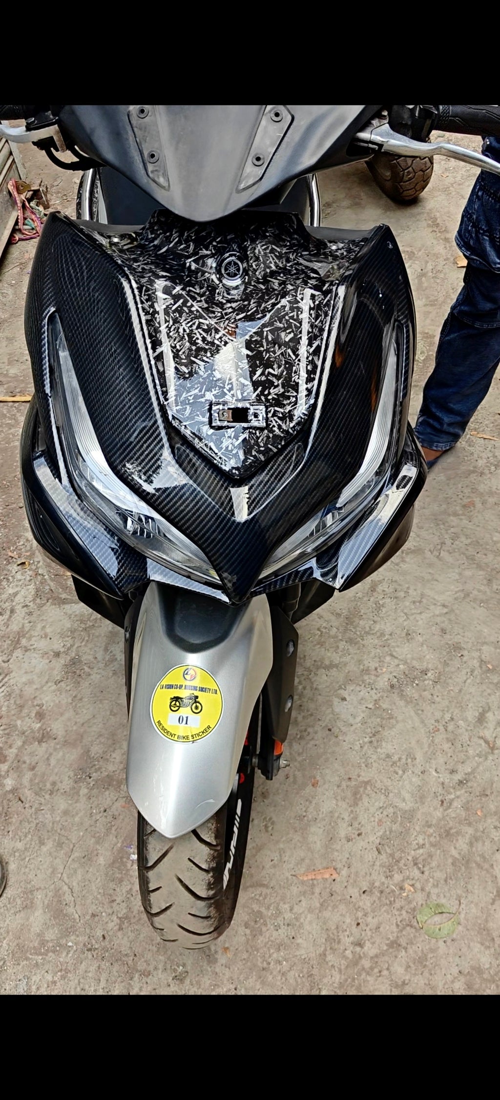 Yamaha Aerox 155 Front Panel – Carbon Fibre Hydro Dipped