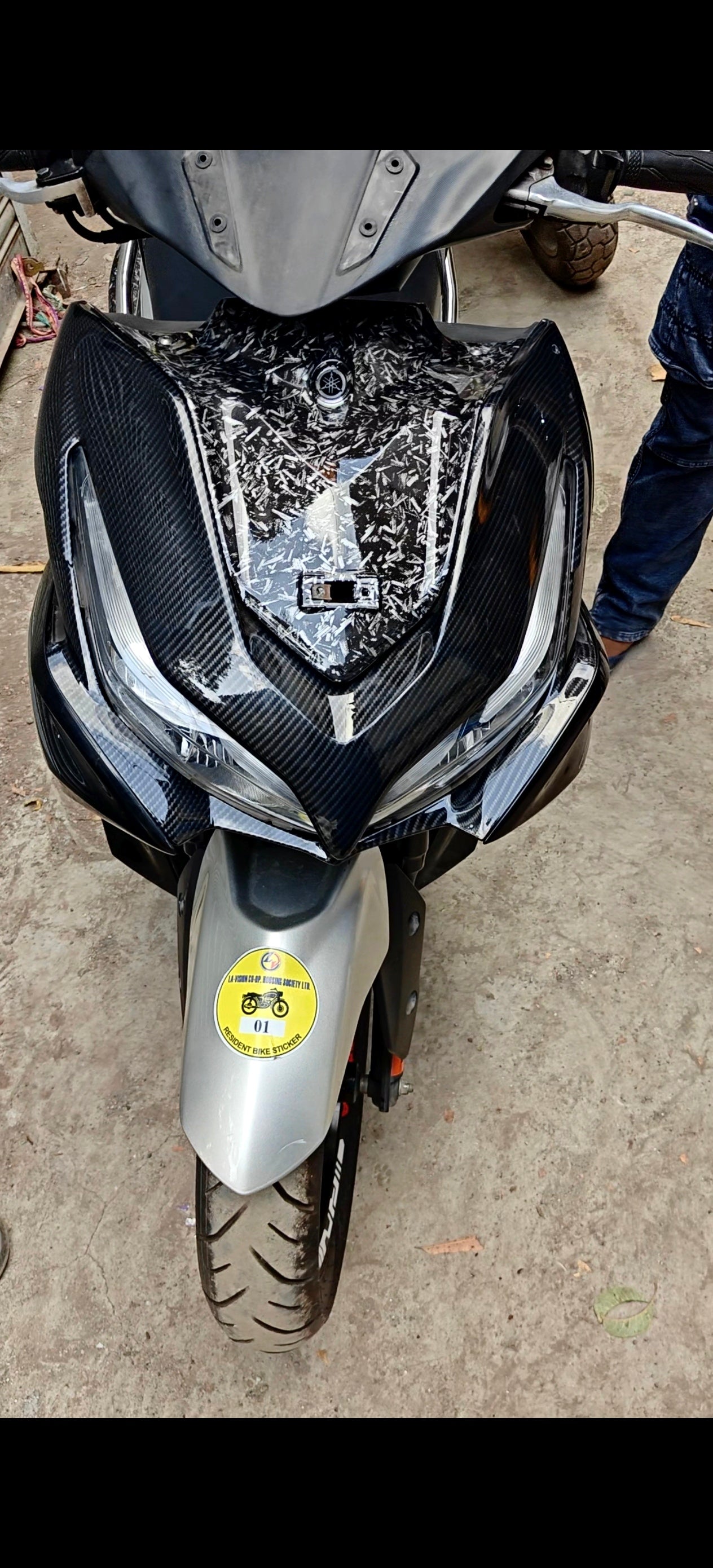 Yamaha Aerox 155 Front Panel – Carbon Fibre Hydro Dipped