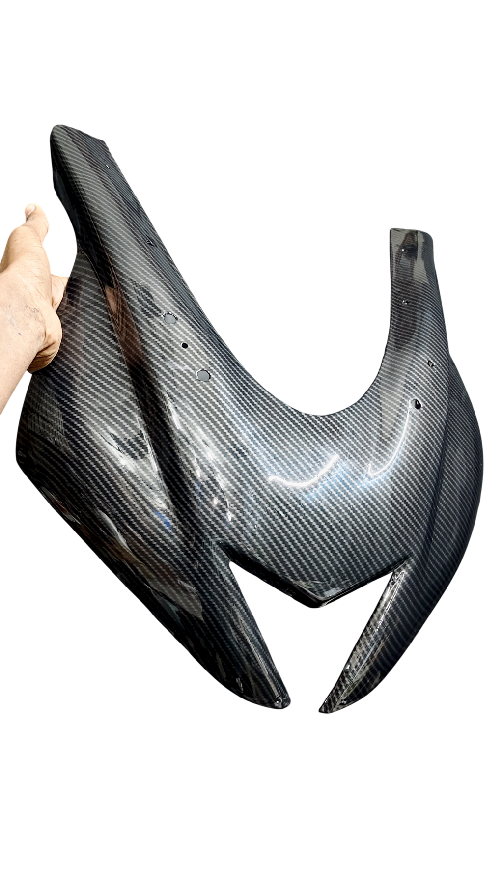 R6 Style Face Mask for Yamaha R15 V3 – Dark Carbon Fibre Hydro Dipped