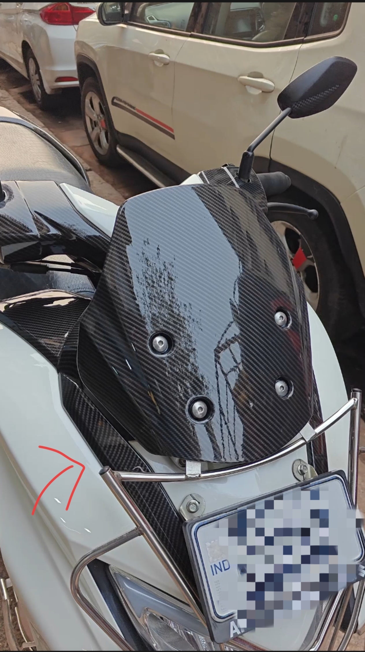 Front Fairing Trim Set for Suzuki Burgman Street 125 BS4/BS6 – Carbon Fibre Hydro Dipped