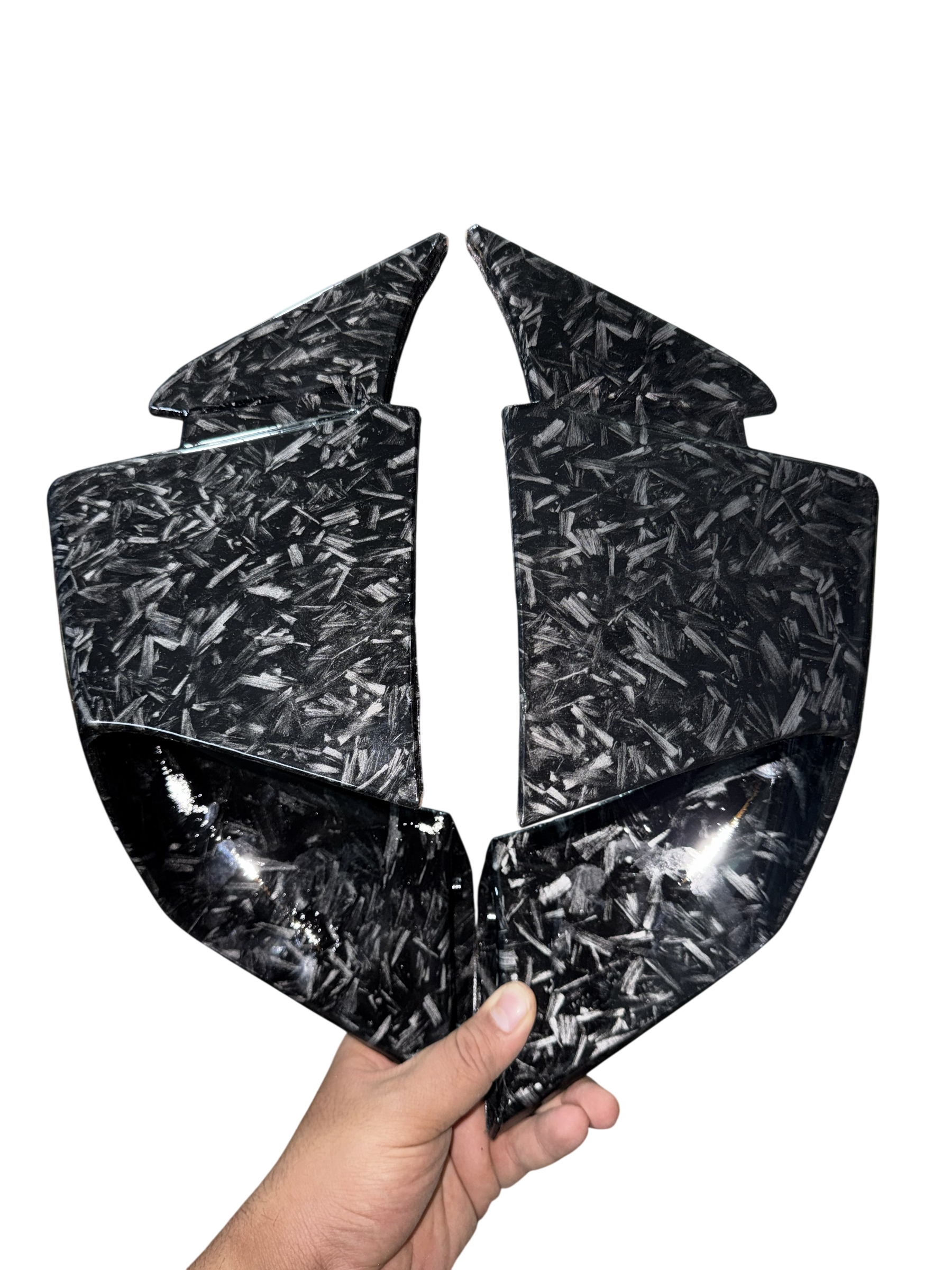BMW S1000RR Style Winglets – Universal Fitting Forged Carbon Hydro Dipped