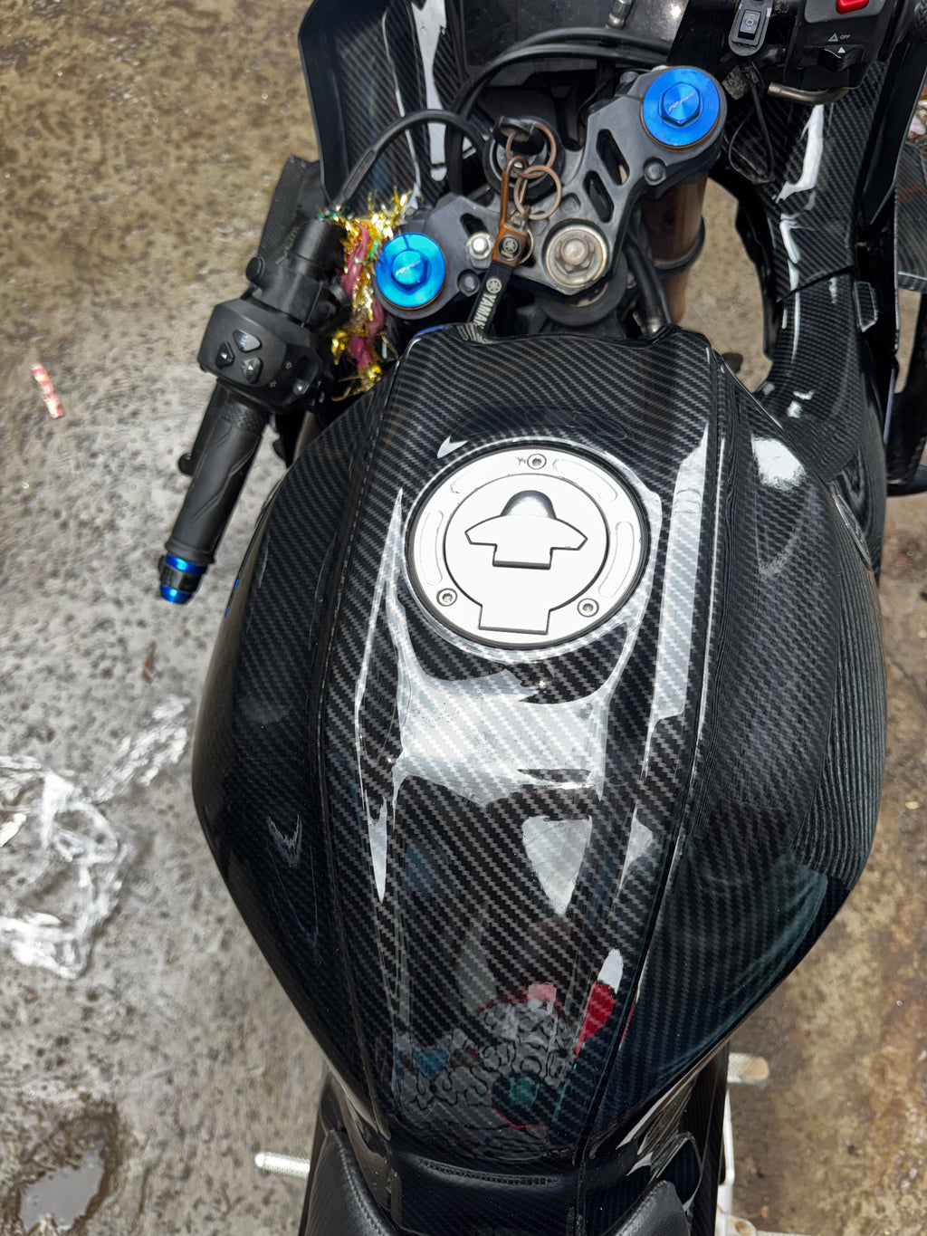 Tank Panel Set for Yamaha R15 V4 / R15M – Carbon Fibre Hydro Dipped 3 Pcs