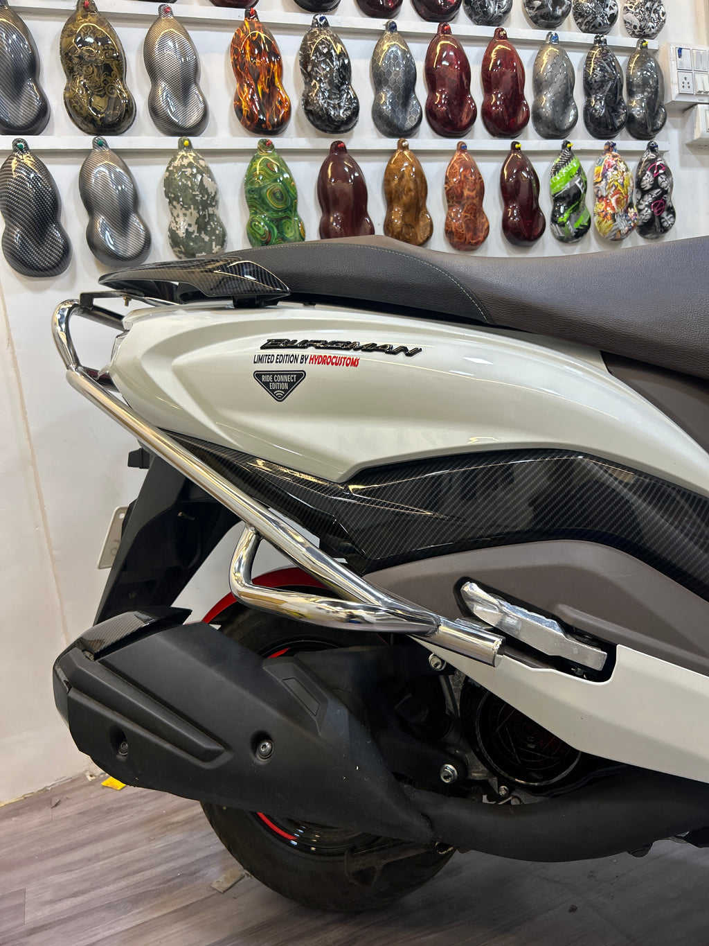 Side Long Panel Set for Suzuki Burgman Street 125 BS4/BS6 – Carbon Fibre Hydro Dipped