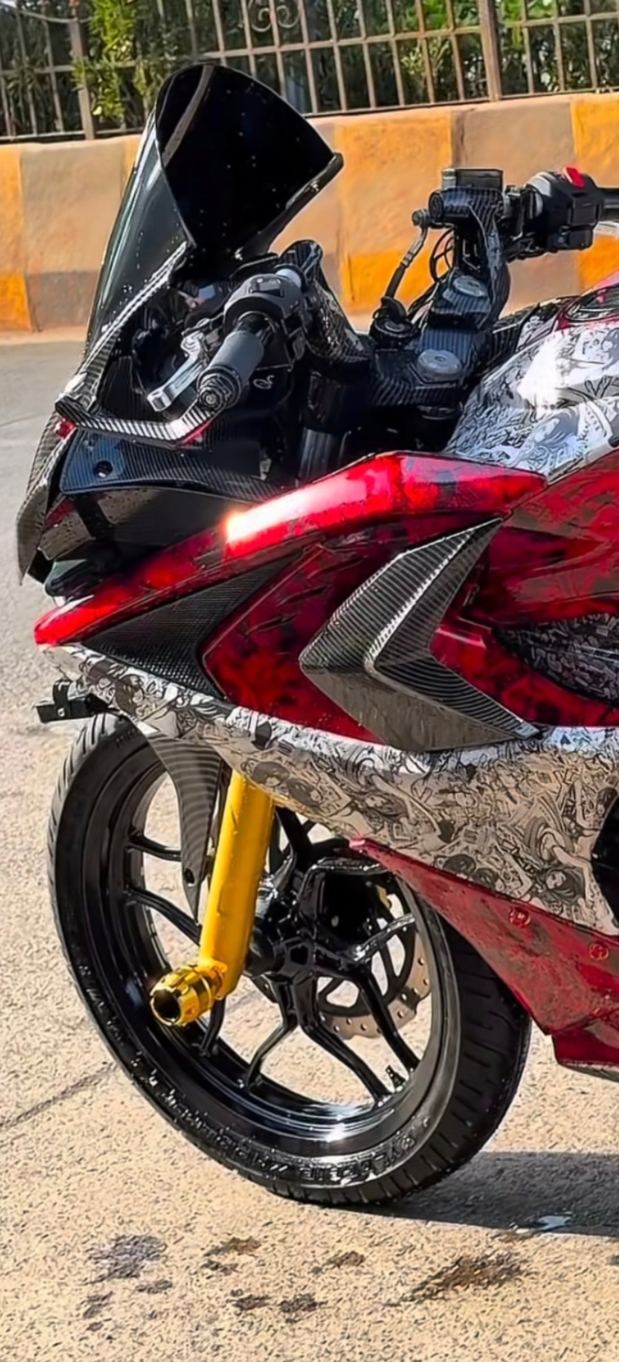 Side Panel Flap Set for Bajaj Pulsar RS 200 – Carbon Fibre Hydro Dipped