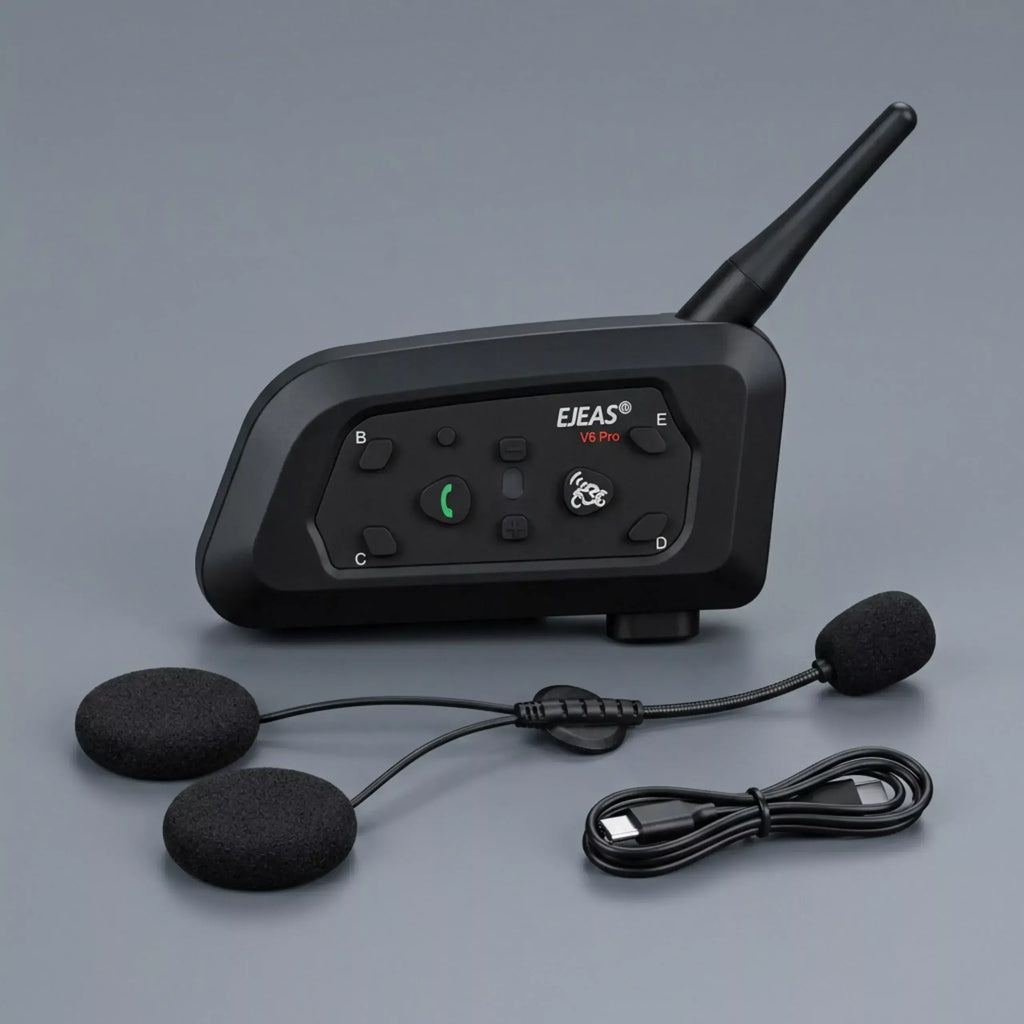 Ejeas Vnetphone original V6 pro + Bluetooth Intercom/Headset With Interphone with C type Charging & 1 Year Warranty