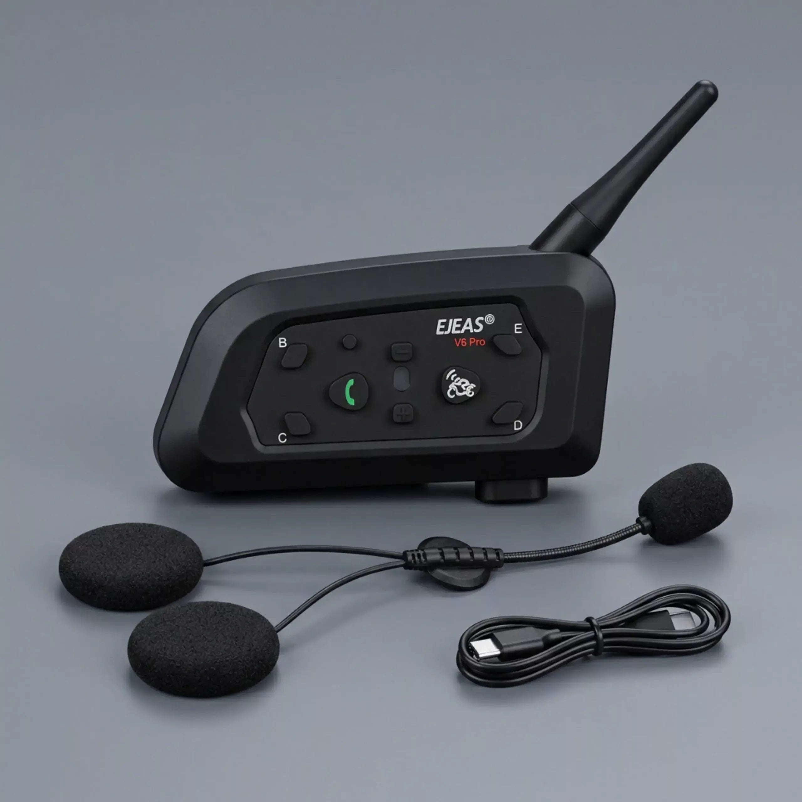 Ejeas Vnetphone original V6 pro + Bluetooth Intercom/Headset With Interphone with C type Charging & 1 Year Warranty