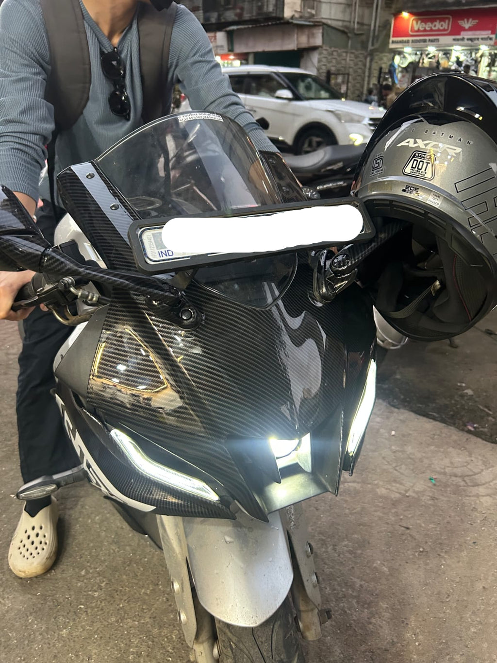 Yamaha R15 V4 Front Mask – Carbon Fiber Hydro Dipped Fairing