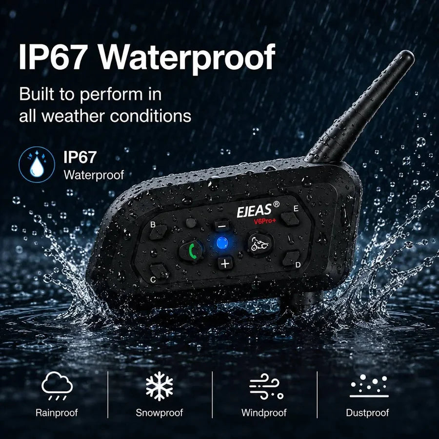 Ejeas Vnetphone original V6 pro + Bluetooth Intercom/Headset With Interphone with C type Charging & 1 Year Warranty