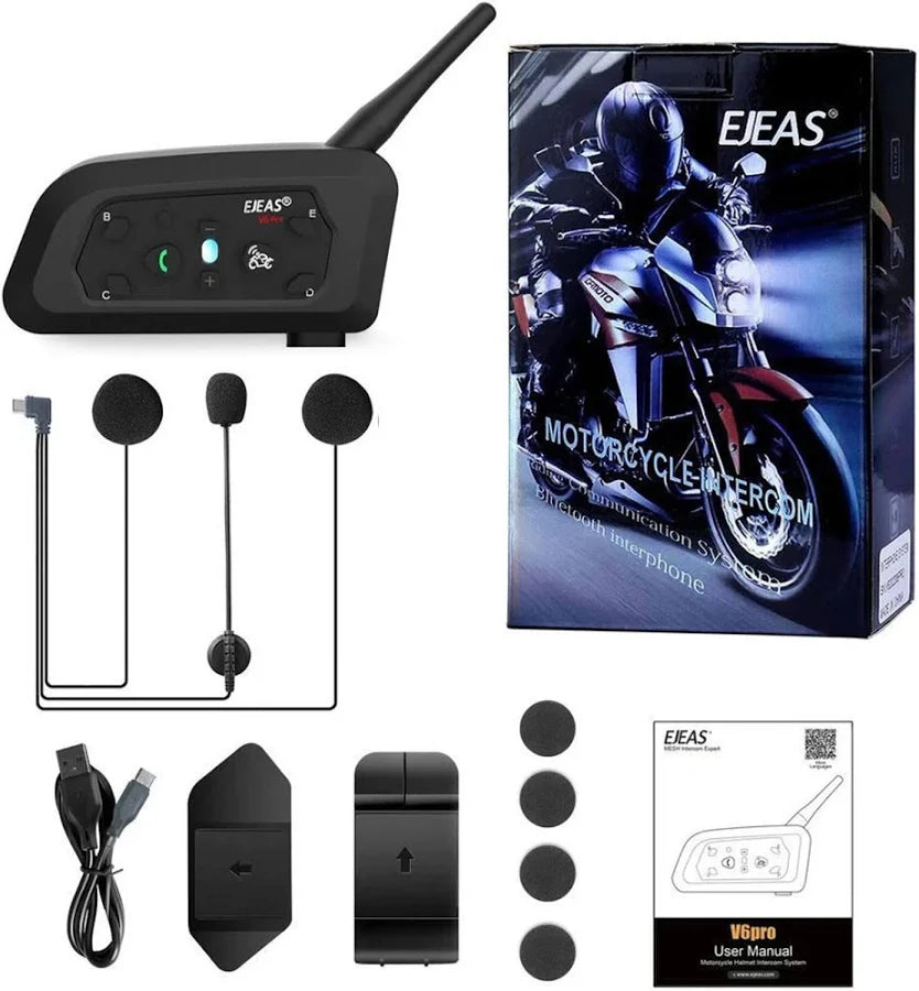 Ejeas Vnetphone original V6 pro + Bluetooth Intercom/Headset With Interphone with C type Charging & 1 Year Warranty